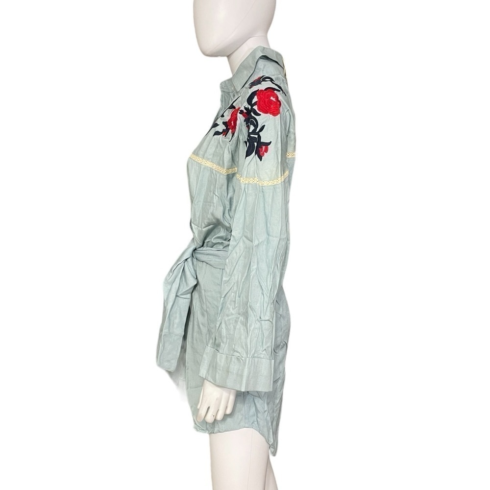 AMT Tunic Bella Blue Floral Printed Flare
Long Sleeve Top Dress
New - Picture 4 of 8